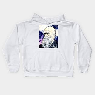 Charles Darwin Portrait | Charles Darwin Artwork 14 Kids Hoodie